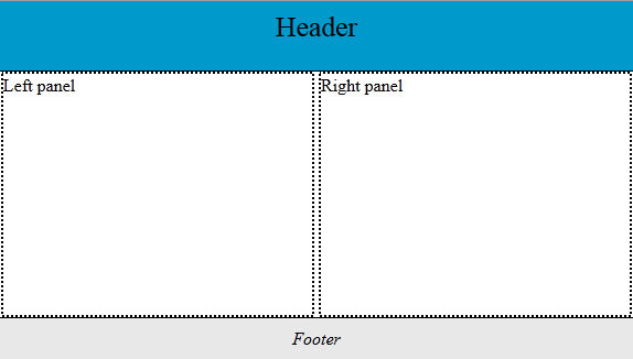 HTML interface with variable size