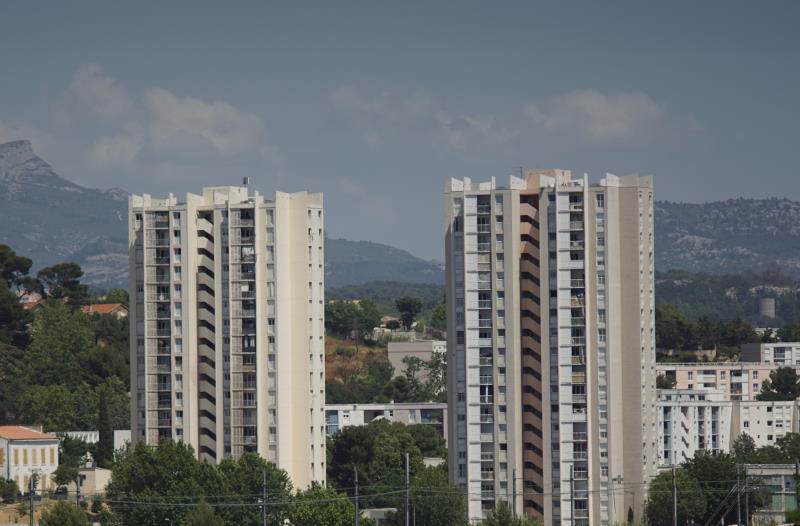 Panorama with gray sky