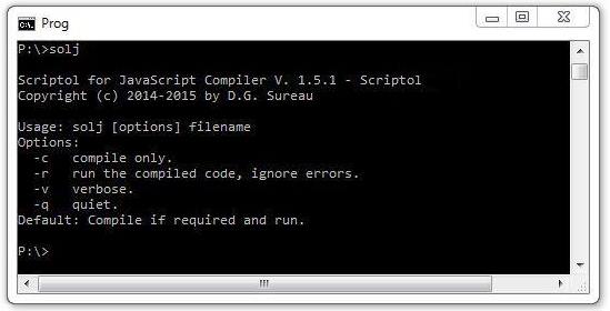 Scriptol in command line