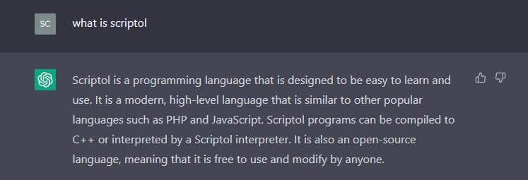 Scriptol for ChatGPT